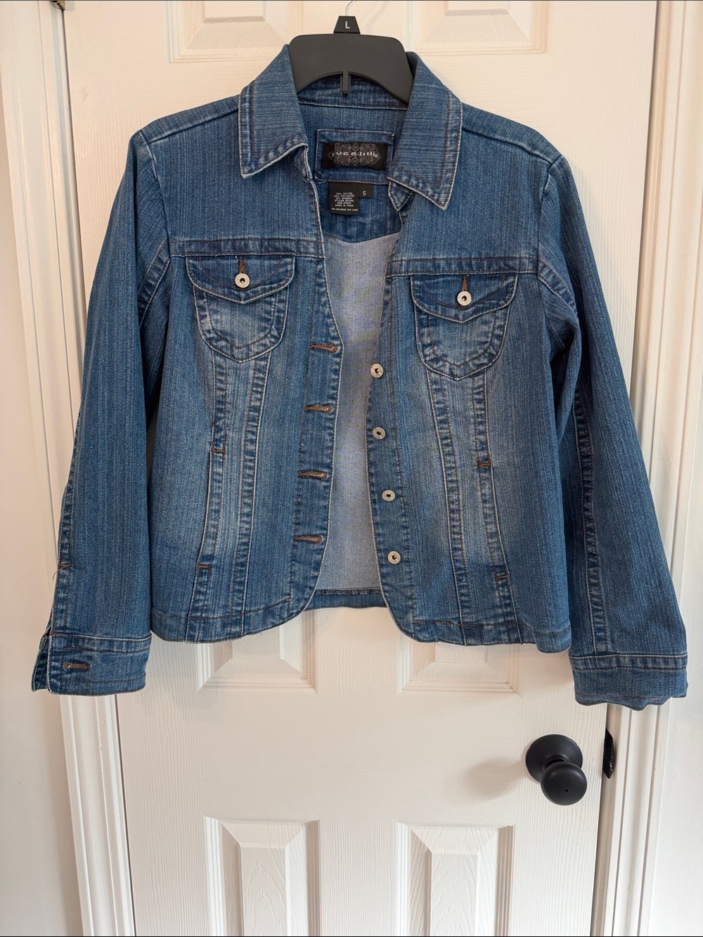 Medium Blue Denim Jean Jacket with Button Front